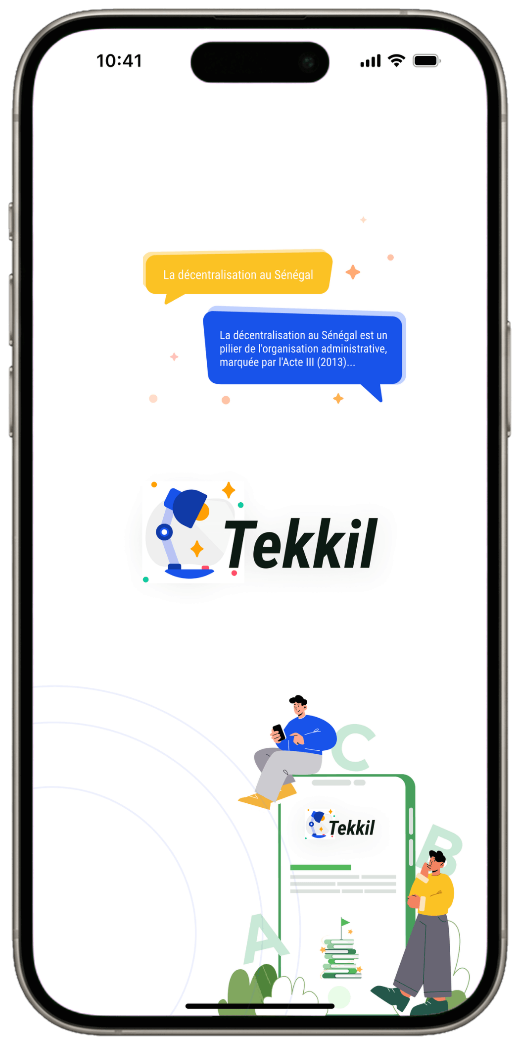Page d’accueil & Splash Tekkil sur iPhone 16 Pro Max